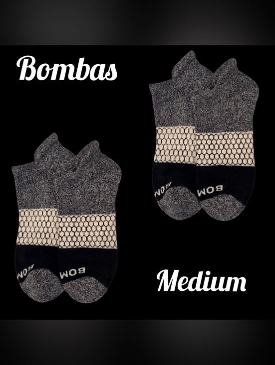 Bombas Accessories - Bombas Ankle Socks 2 Pair BNWOT Medium Unisex Black/White Seamless Toe
